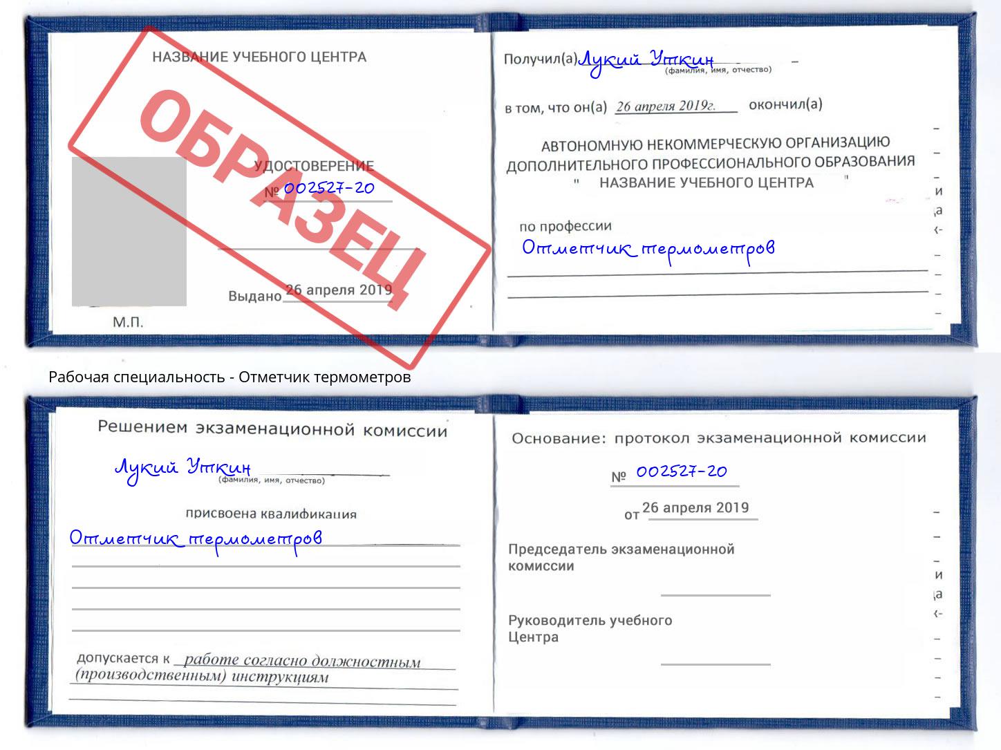 Отметчик термометров Курчатов