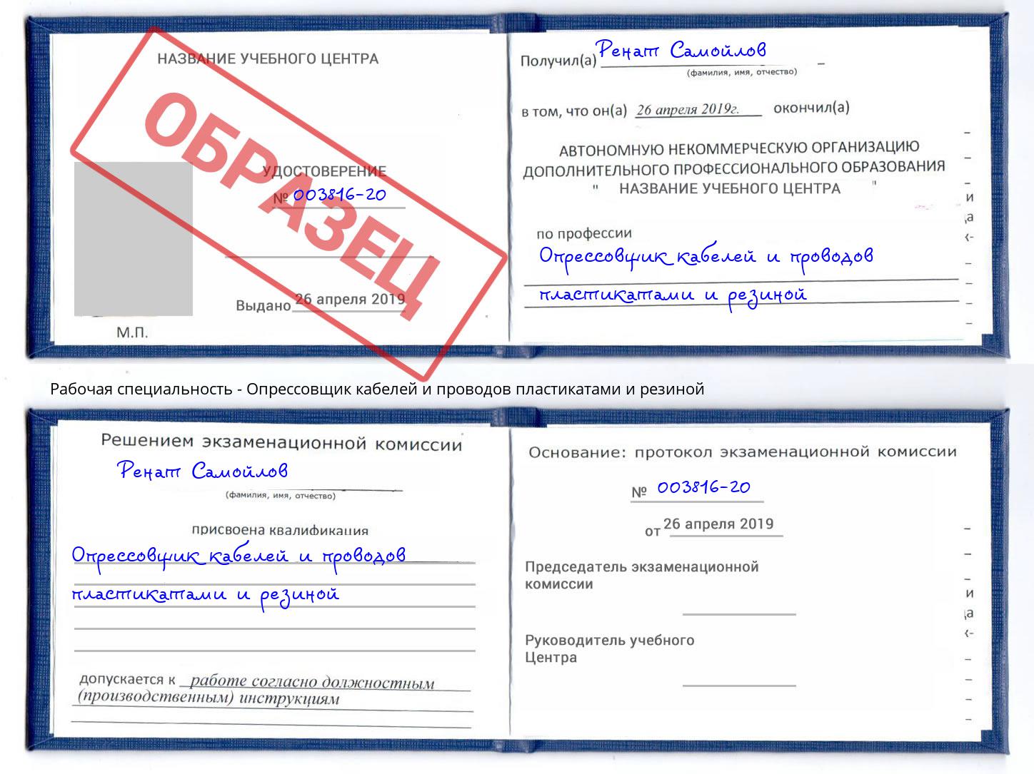 Опрессовщик кабелей и проводов пластикатами и резиной Курчатов